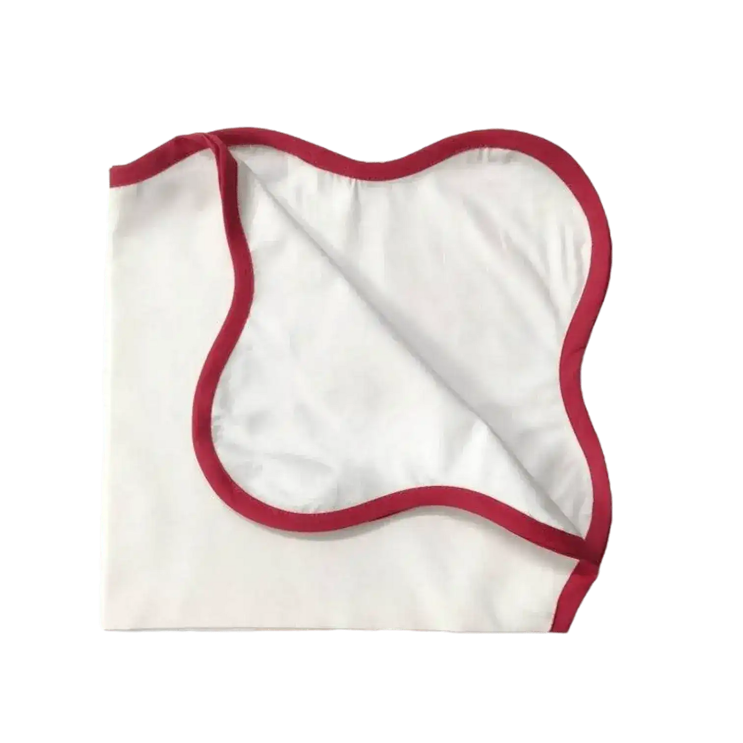 Scalloped Plain White Napkins with Colored Trim