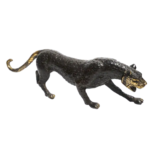 Solid Brass Black Panther Miniature Figurine Statue