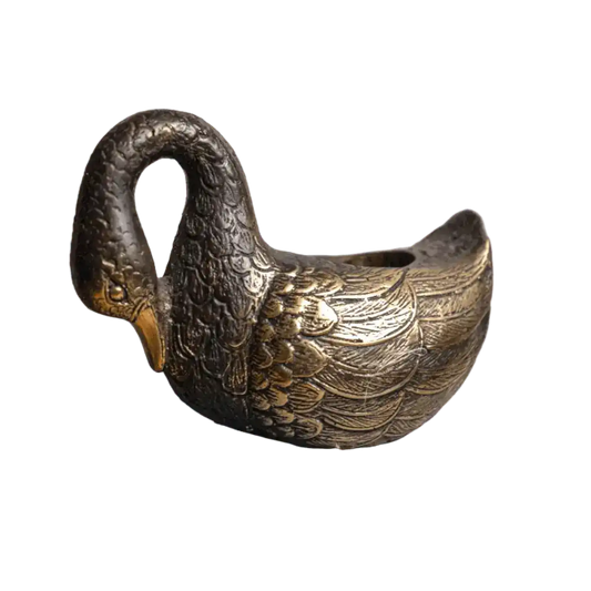 Solid Brass Duck Astray Candle Holder