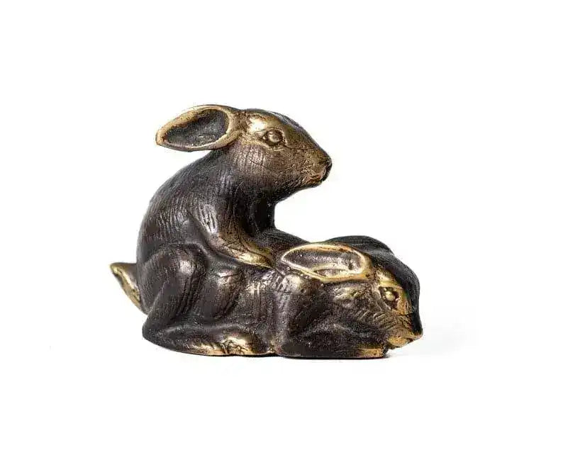 Solid Brass Making-Love Rabbits Figurine - MAIA HOMES