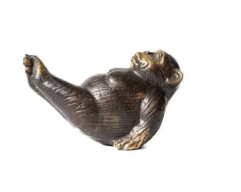 Solid Brass Yoga Monkeys Sculpture - MAIA HOMES