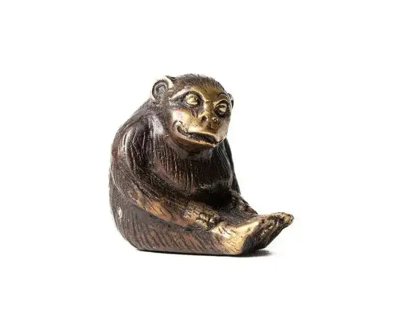Solid Brass Yoga Monkeys Sculpture - MAIA HOMES