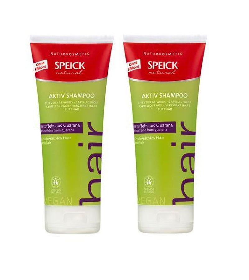 2xPack Speick Natural Aktiv Shampoo with Caffeine from Guarana - 400 ml