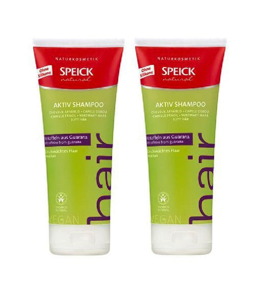 2xPack Speick Natural Aktiv Shampoo with Caffeine from Guarana - 400 ml