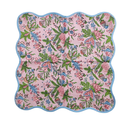 Spring Time Pink Scalloped Cotton Napkins