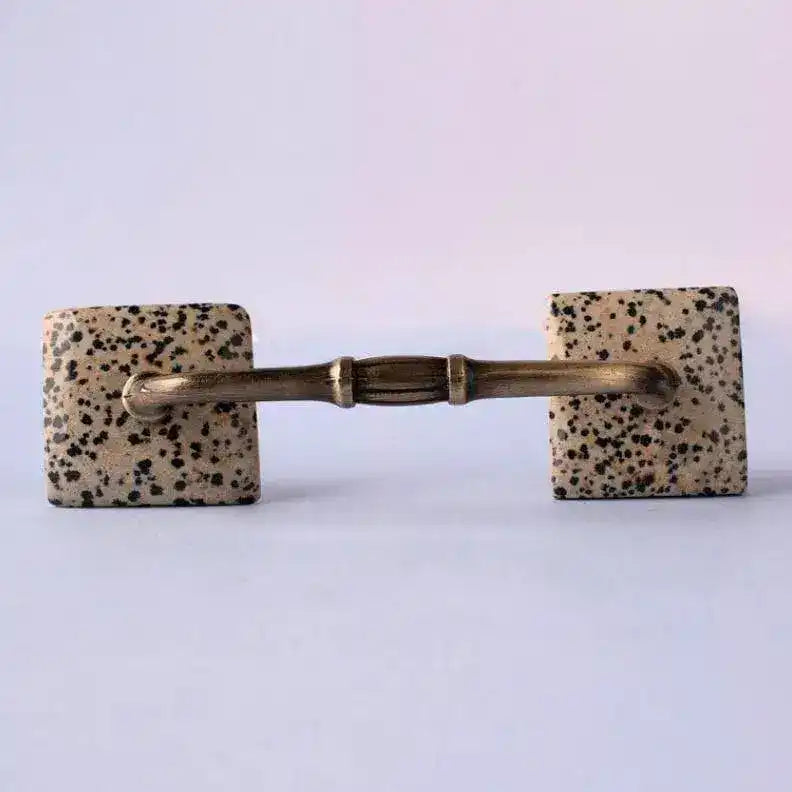 Square Dalmatian Jasper Agate Cabinet Pulls - Set of 4 - MAIA HOMES