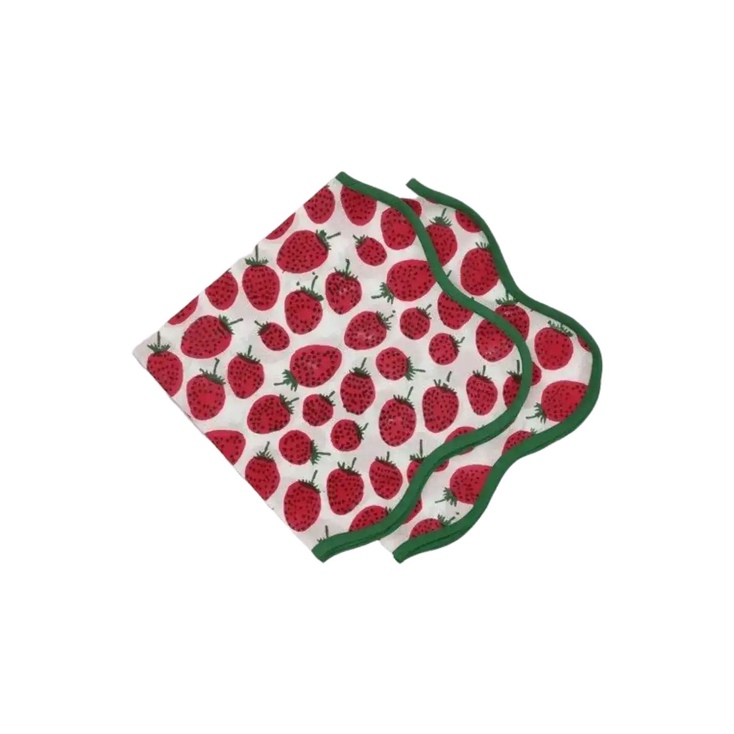 Strawberry Hand Block Printed Cotton Napkins