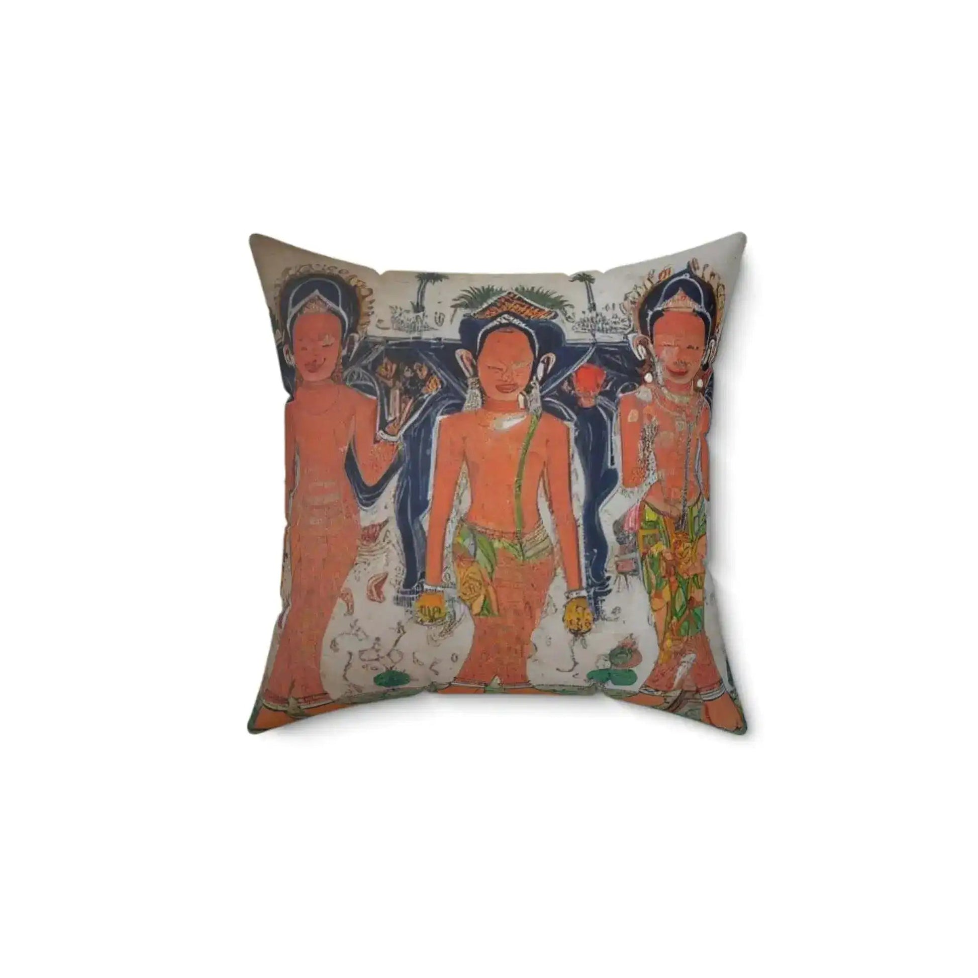 Tribal Clay Life Spun Polyester Square Throw Pillow - MAIA HOMES