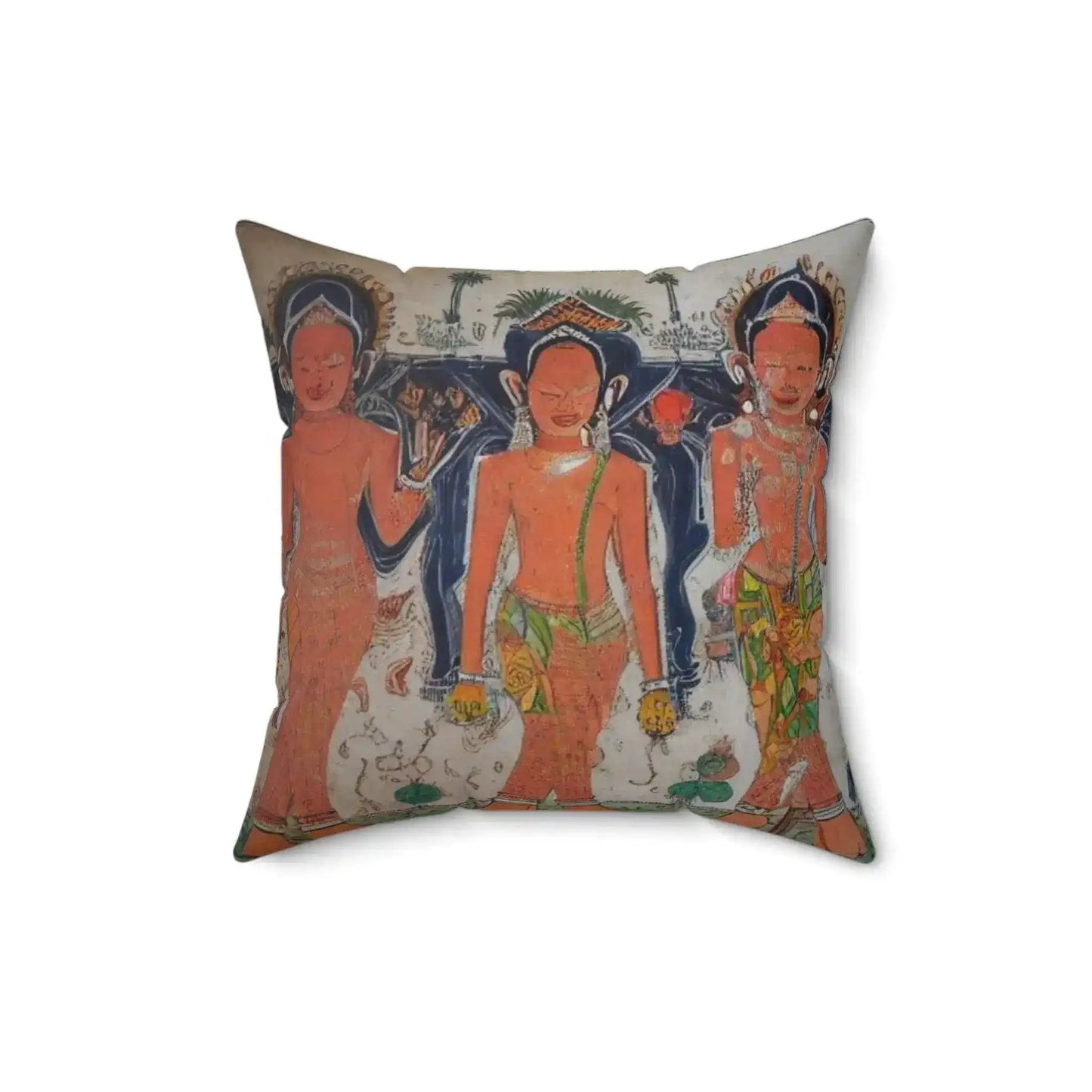 Tribal Clay Life Spun Polyester Square Throw Pillow - MAIA HOMES