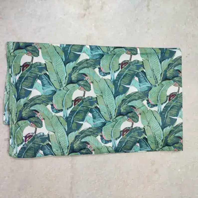 Tropical Leaf Block Printed Cotton Napkins - MAIA HOMES