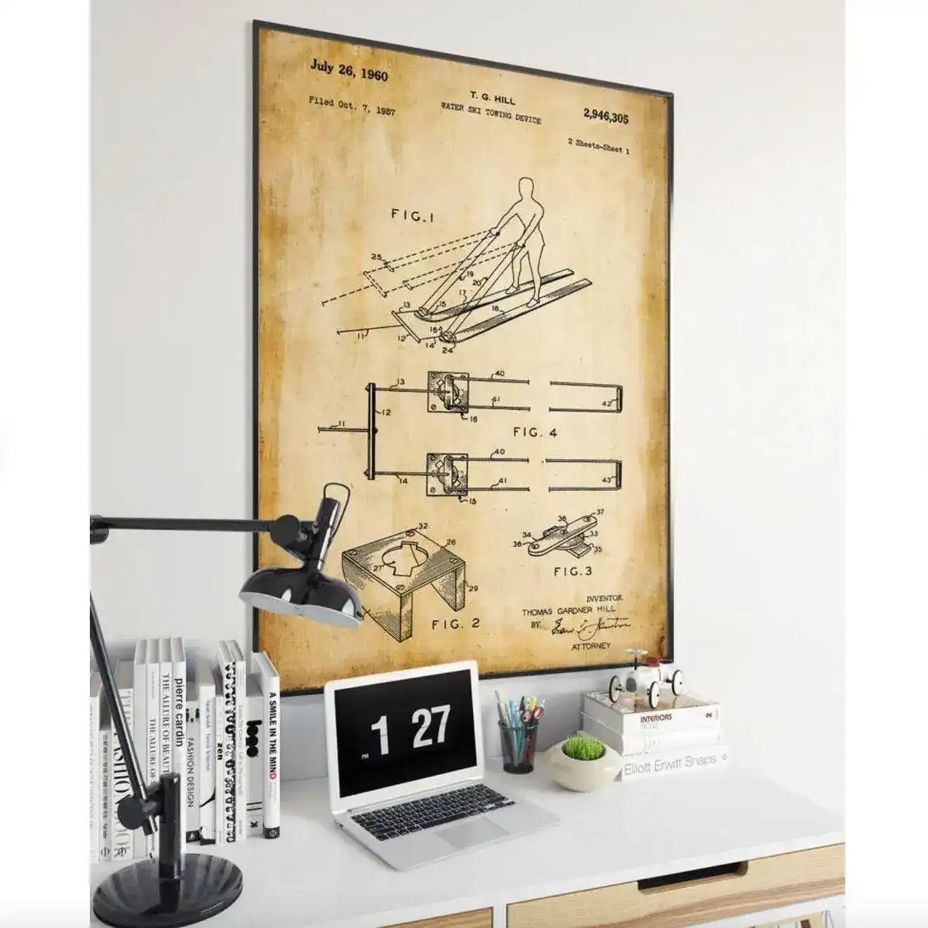 Vintage Water Ski Patent Wall Art Print