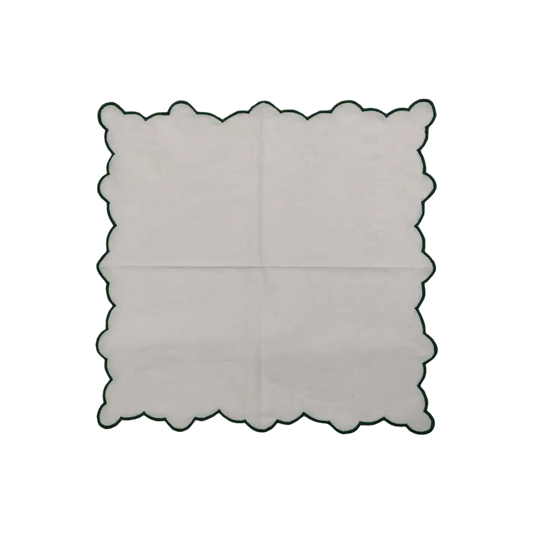 White Linen Zig Zag Embroidered Napkins Set