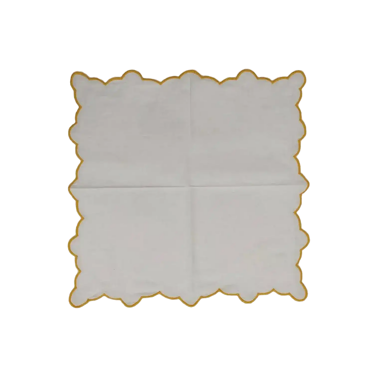 White Linen Zig Zag Embroidered Napkins Set
